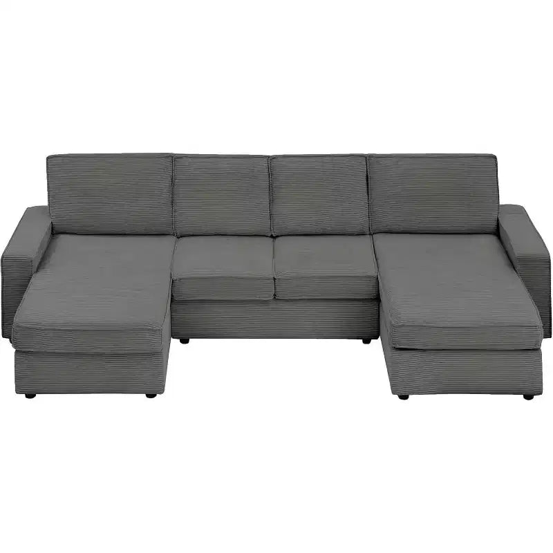 Modular Sectionla Sofa, U-Shaped Couch with Removable Washable Covers, Modern Gray Convertible Deep Seat Sofa for Living Room, Office
