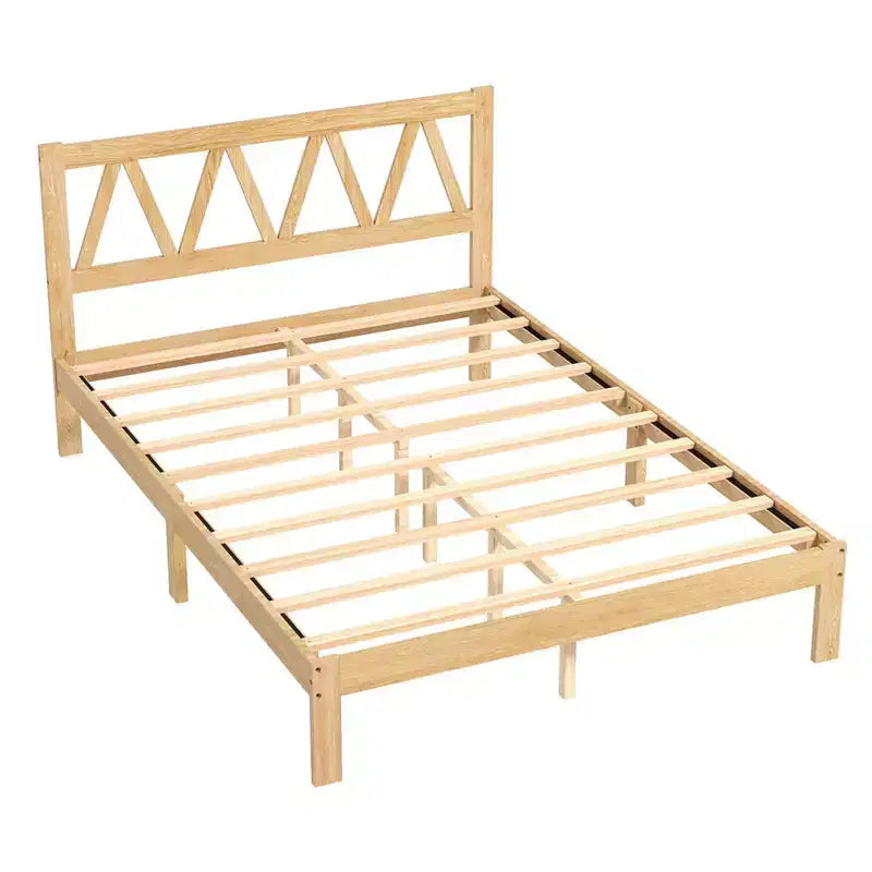 AEELLEEA Queen Size Bed Frame Strong Load Bearing Easy Assembly Minimalist Wood Platform Bed Frame for Home Bedroom