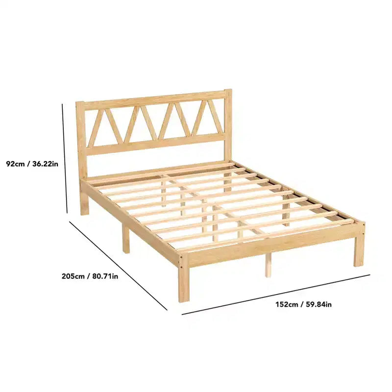 AEELLEEA Queen Size Bed Frame Strong Load Bearing Easy Assembly Minimalist Wood Platform Bed Frame for Home Bedroom