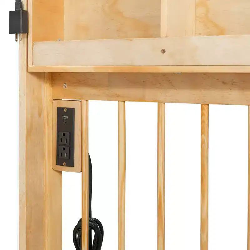 Full Size House Bed Tent Bed Kids Bed Frame with 2 Drawers, Side LED Bookshelf & Built-In Charging Station - ModernLuxe