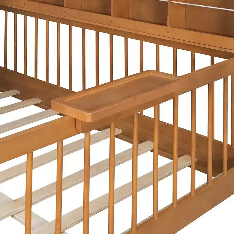 Full Size House Bed Tent Bed Kids Bed Frame with 2 Drawers, Side LED Bookshelf & Built-In Charging Station - ModernLuxe