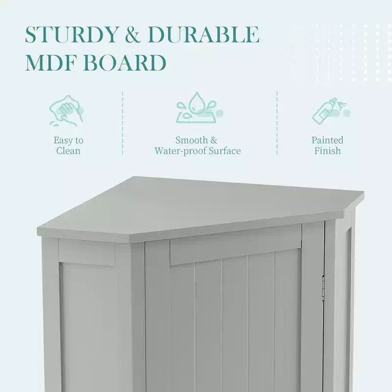 Whisen Modern Triangle Corner Bathroom Storage Cabinet with Adjustable Shelf