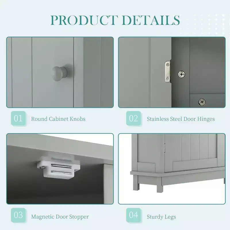Whisen Modern Triangle Corner Bathroom Storage Cabinet with Adjustable Shelf