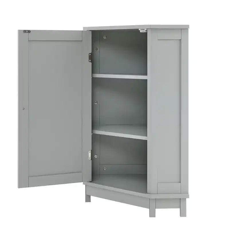 Whisen Modern Triangle Corner Bathroom Storage Cabinet with Adjustable Shelf