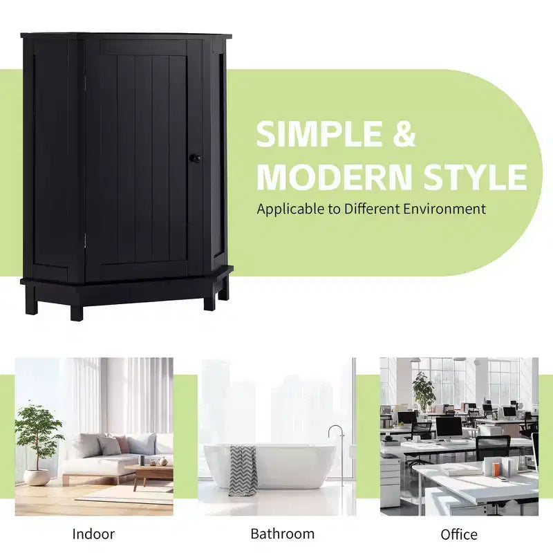 Whisen Modern Triangle Corner Bathroom Storage Cabinet with Adjustable Shelf