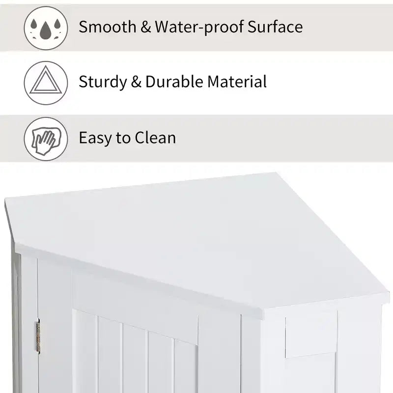 Whisen Modern Triangle Corner Bathroom Storage Cabinet with Adjustable Shelf