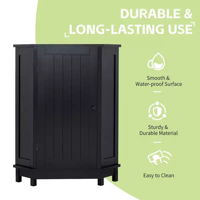 Whisen Modern Triangle Corner Bathroom Storage Cabinet with Adjustable Shelf