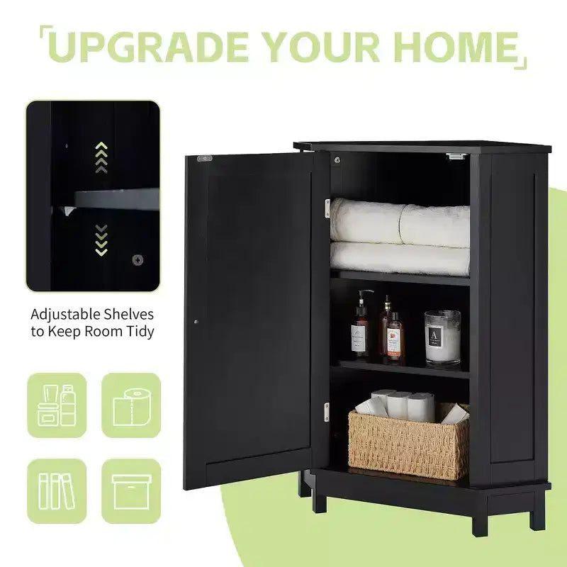 Whisen Modern Triangle Corner Bathroom Storage Cabinet with Adjustable Shelf