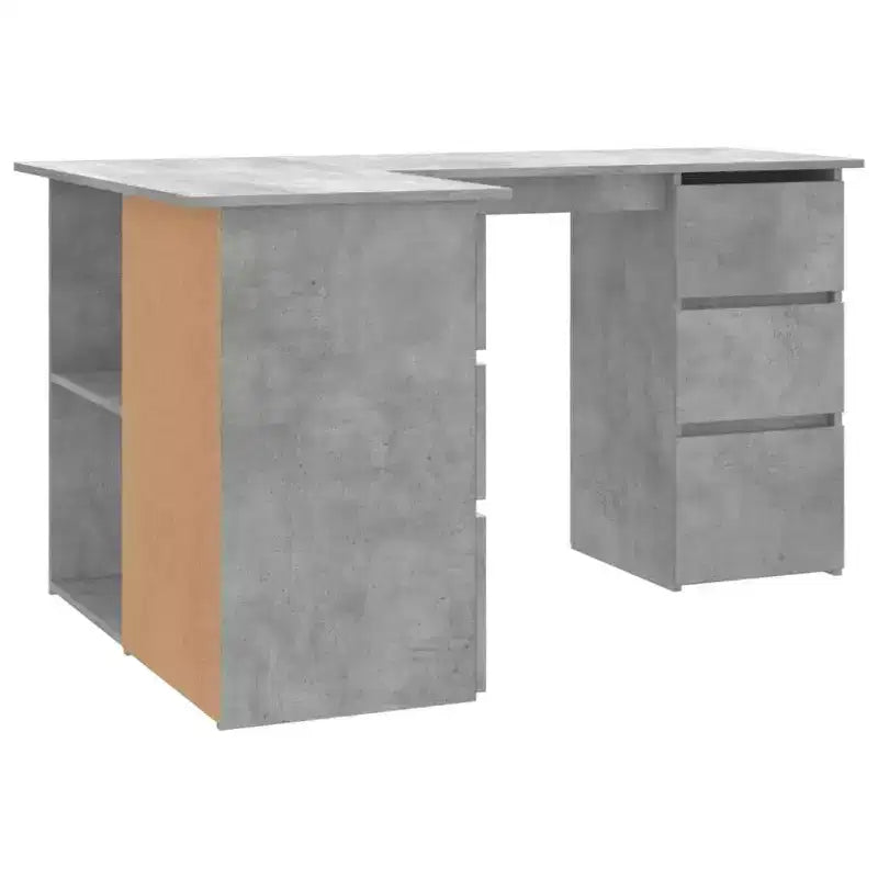 vidaXL Corner Desk Gray Engineered wood Compact Corner Desk