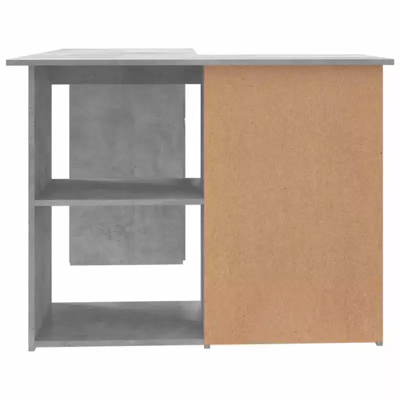vidaXL Corner Desk Gray Engineered wood Compact Corner Desk