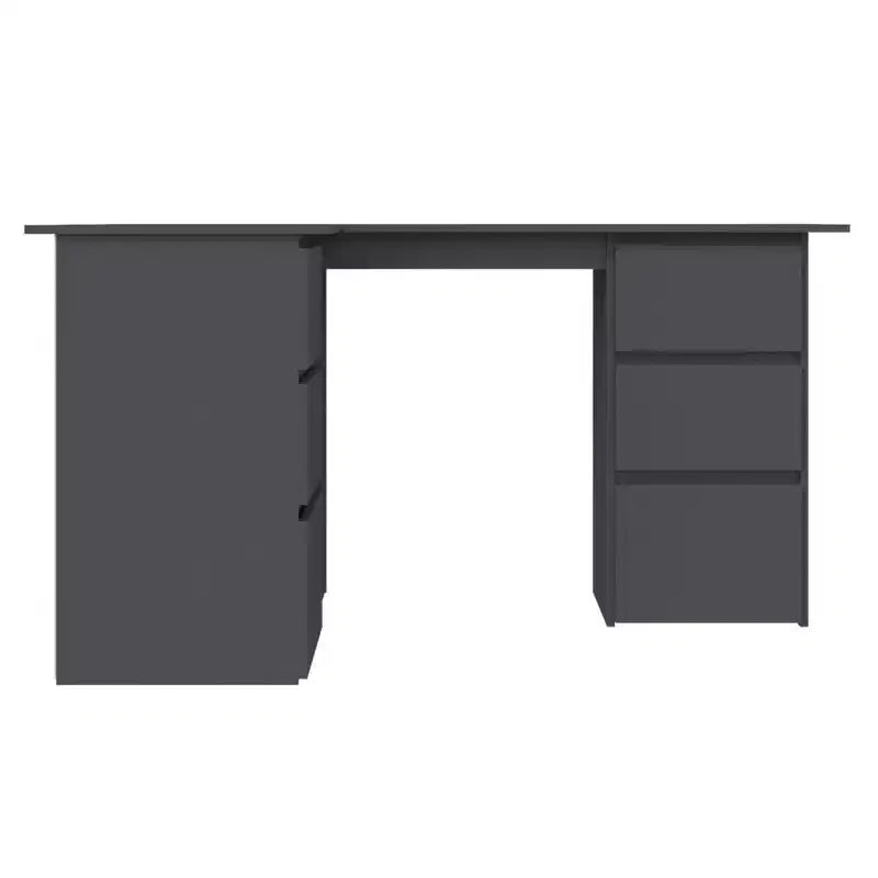 vidaXL Corner Desk Gray Engineered wood Compact Corner Desk