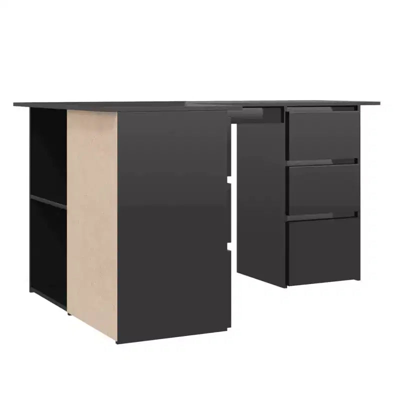 vidaXL Corner Desk Gray Engineered wood Compact Corner Desk