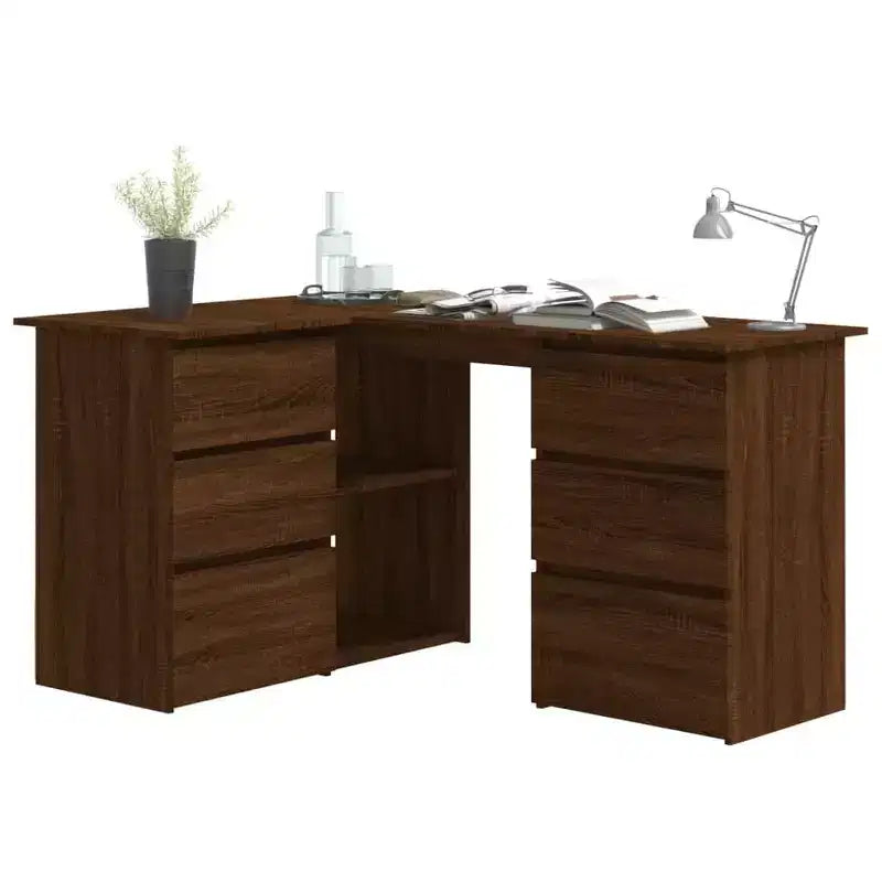 vidaXL Corner Desk Gray Engineered wood Compact Corner Desk