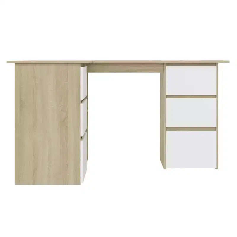 vidaXL Corner Desk Gray Engineered wood Compact Corner Desk