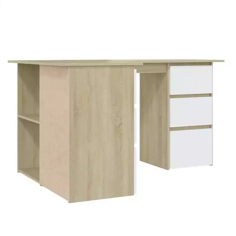 vidaXL Corner Desk Gray Engineered wood Compact Corner Desk