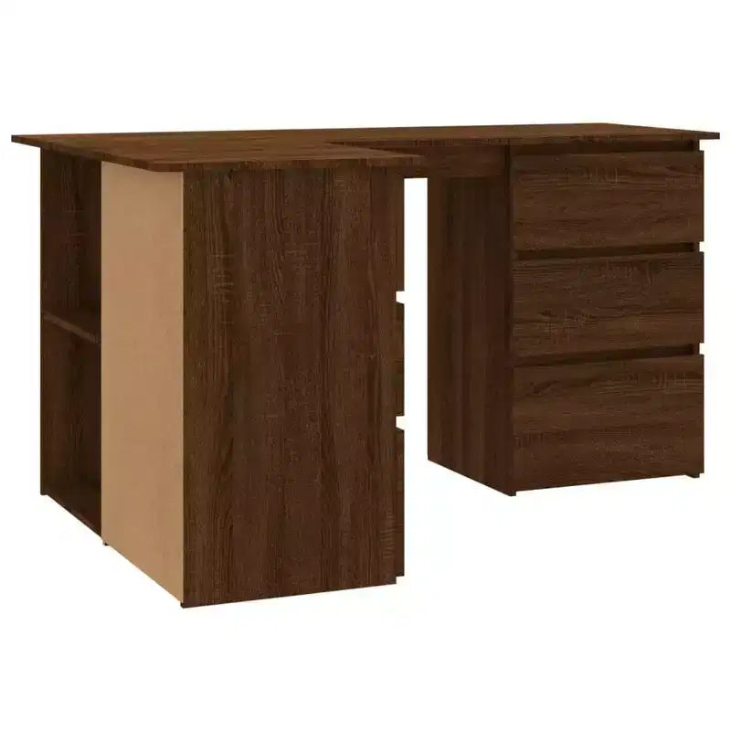 vidaXL Corner Desk Gray Engineered wood Compact Corner Desk