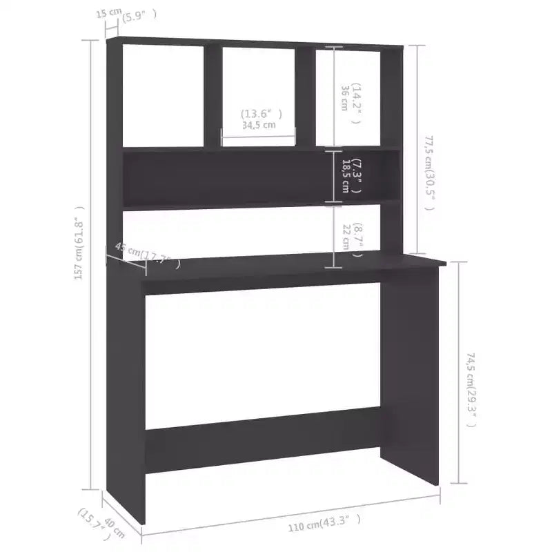 vidaXL Desk Computer Desk Workstation Table for Living Room Engineered Wood