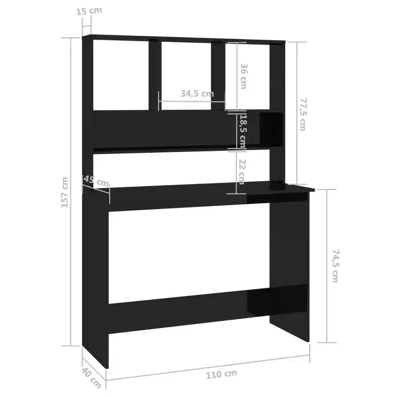 vidaXL Desk Computer Desk Workstation Table for Living Room Engineered Wood