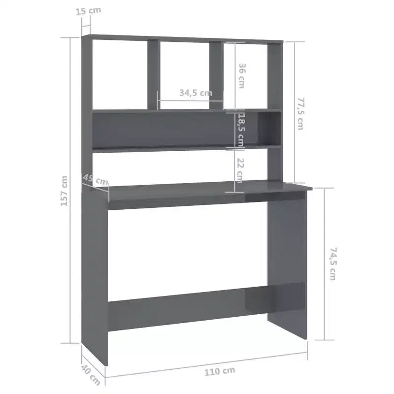 vidaXL Desk Computer Desk Workstation Table for Living Room Engineered Wood