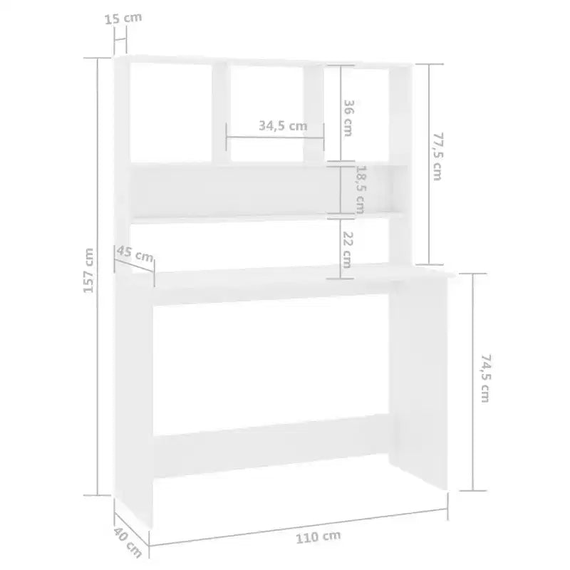 vidaXL Desk Computer Desk Workstation Table for Living Room Engineered Wood