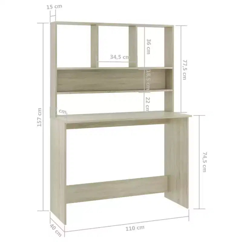vidaXL Desk Computer Desk Workstation Table for Living Room Engineered Wood