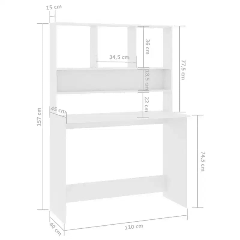 vidaXL Desk Computer Desk Workstation Table for Living Room Engineered Wood