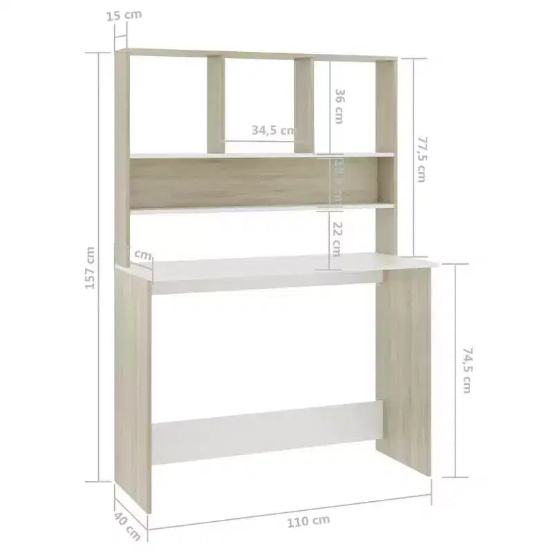 vidaXL Desk Computer Desk Workstation Table for Living Room Engineered Wood