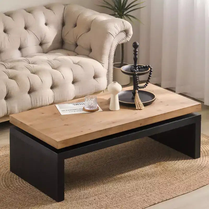 GDFStudio Miri Modern Wooden Coffee Table with Floating Top