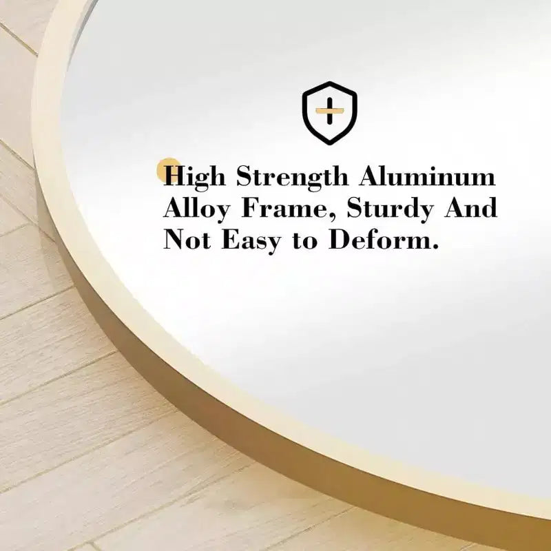 59x16 Gold Arched Mirror - Includes Stand & Thin Aluminum Frame. For Hanging, Leaning, or Standing Use