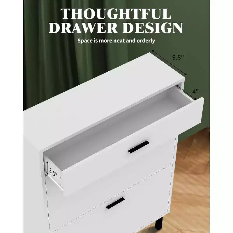 Acekool 3-Tier Shoe Storage Cabinet , Flip Drawer Organizer with Adjustable Shelves for Entryway, Hallway or Bedroom