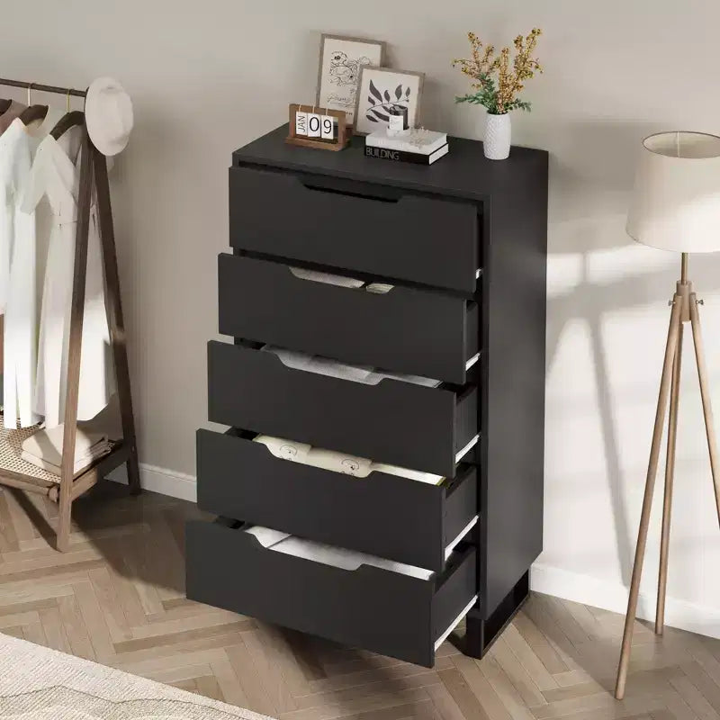 5 Dresser for Bedroom, 50.2 in Tall Dresser, Freestanding Vertical Drawer with Storage, Wooden Closet Chest Storage
