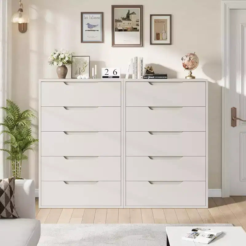 5 Dresser for Bedroom, 50.2 in Tall Dresser, Freestanding Vertical Drawer with Storage, Wooden Closet Chest Storage