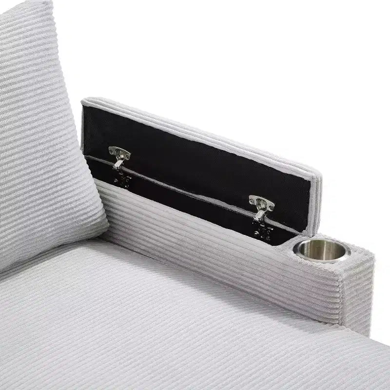 Modular Sectional Sofa Bed with Storage Chaise, U-Shaped Sectional Sleeper Sofa, Modern Cloud Sofa for Living Room or Bedroom-Panipeachy