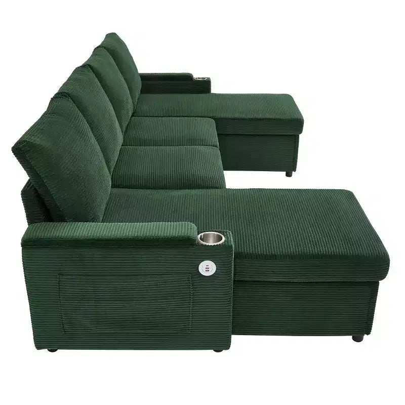 Modular Sectional Sofa Bed with Storage Chaise, U-Shaped Sectional Sleeper Sofa, Modern Cloud Sofa for Living Room or Bedroom-Panipeachy