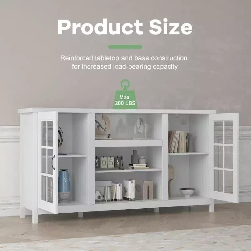 Acekool TV Stand for 65 Inch TVs, 59 Modern Media Console with Storage Cabinets & Power Ports for Living Room or Office
