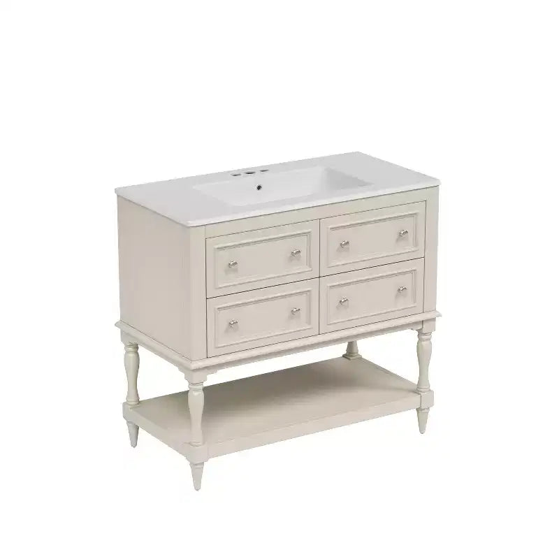 36 Bathroom Vanity with Sink, Bathroom Storage Cabinet with Drawers, Wood Single Sink Bathroom Vanity