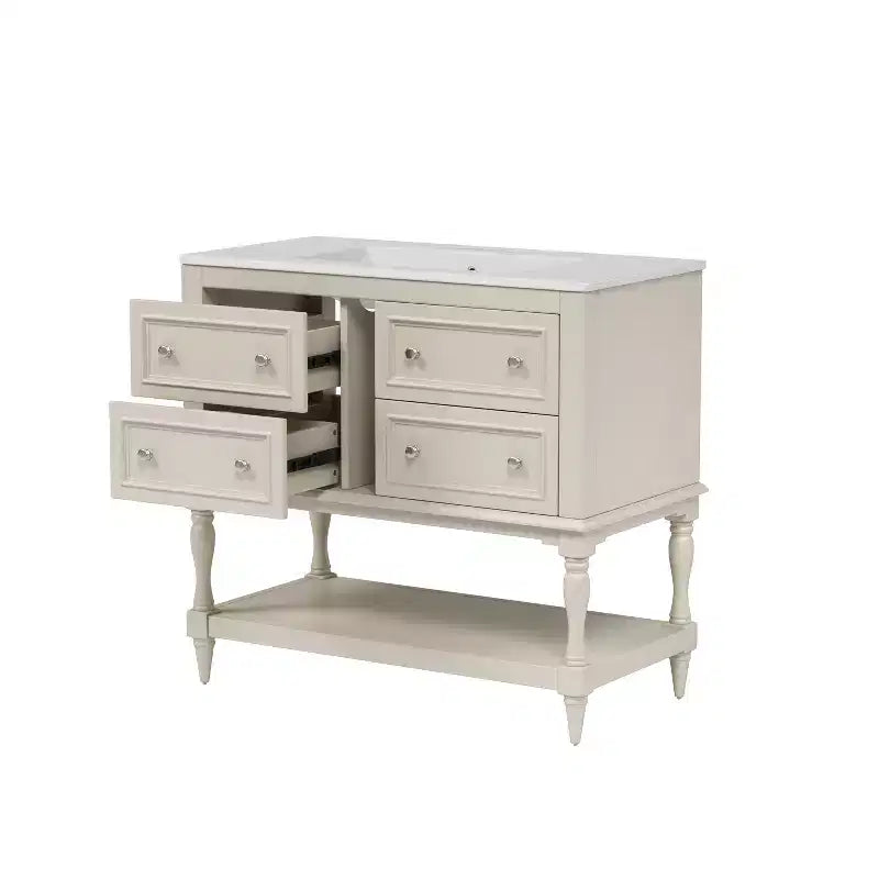 36 Bathroom Vanity with Sink, Bathroom Storage Cabinet with Drawers, Wood Single Sink Bathroom Vanity