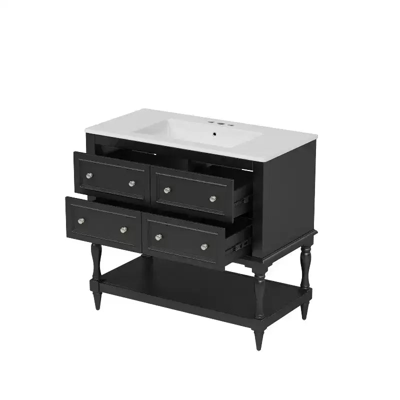 36 Bathroom Vanity with Sink, Bathroom Storage Cabinet with Drawers, Wood Single Sink Bathroom Vanity