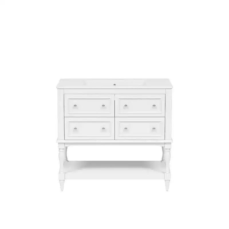 36 Bathroom Vanity with Sink, Bathroom Storage Cabinet with Drawers, Wood Single Sink Bathroom Vanity