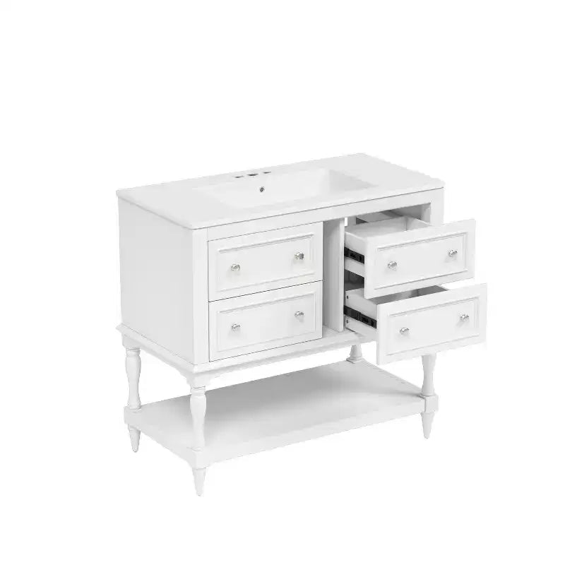 36 Bathroom Vanity with Sink, Bathroom Storage Cabinet with Drawers, Wood Single Sink Bathroom Vanity