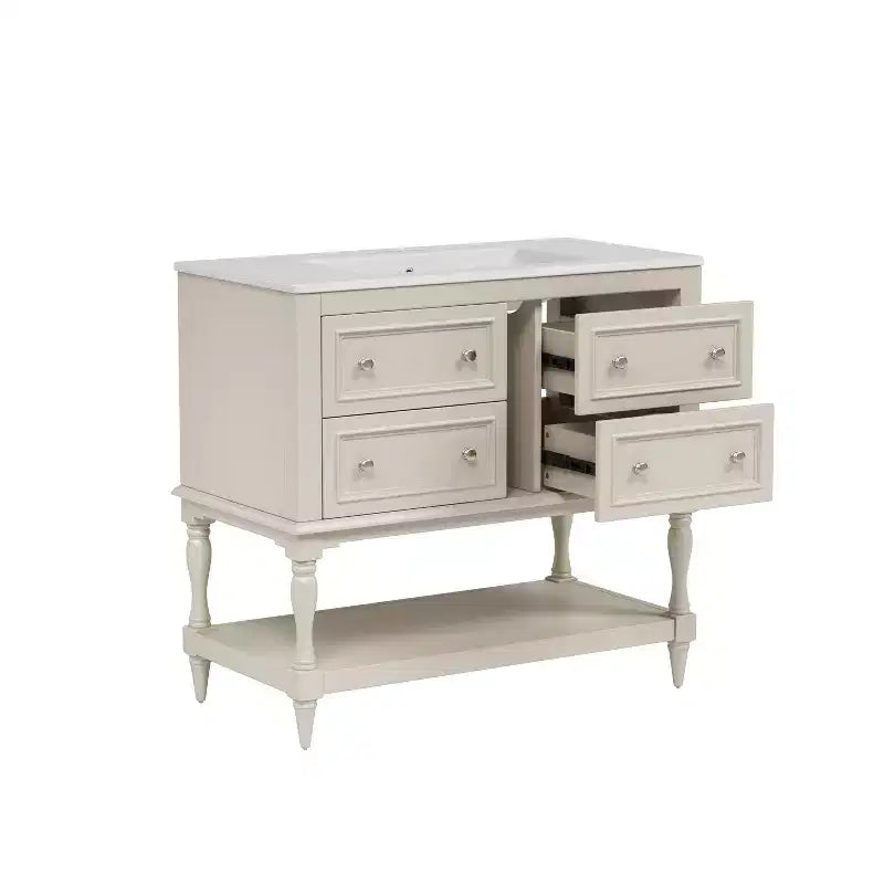 36 Bathroom Vanity with Sink, Bathroom Storage Cabinet with Drawers, Wood Single Sink Bathroom Vanity