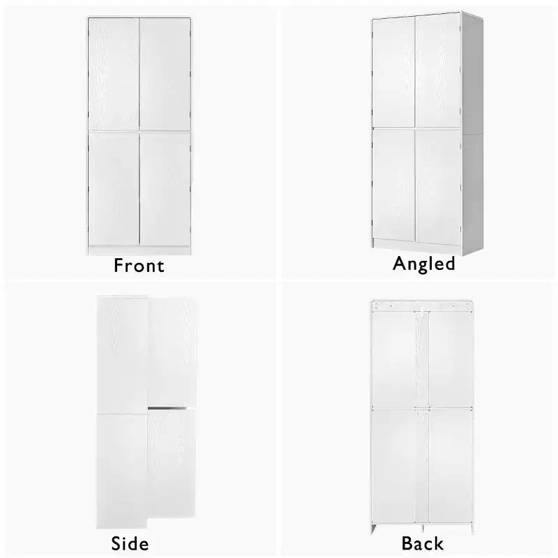 GDFStudio 72 Tall Modern Minimalist Kitchen Pantry Cabinet with 4 Doors, 8 Door Shelves and 3 Adjustable Shelves