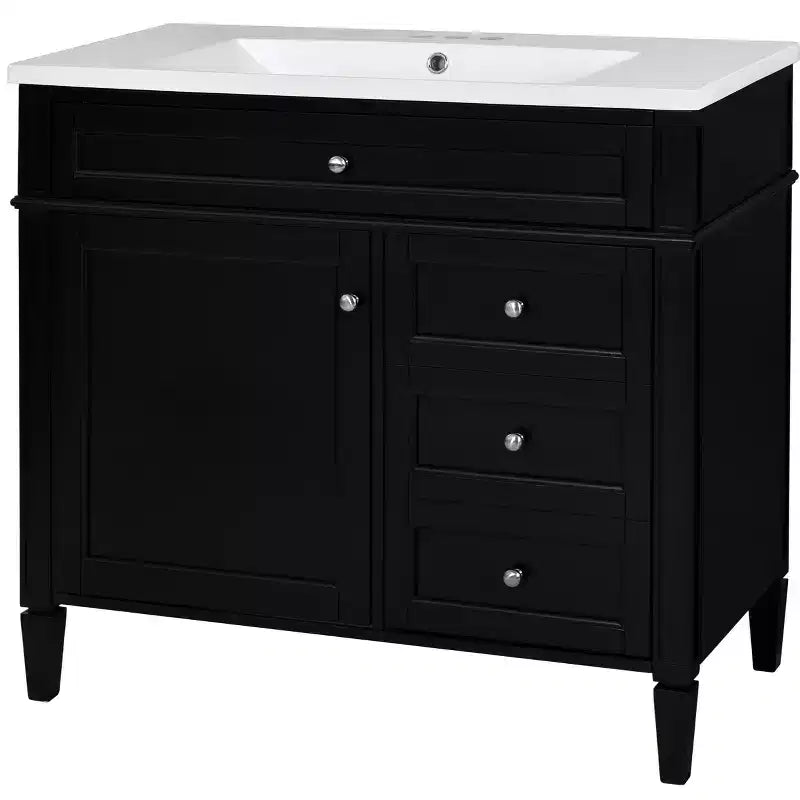 36Bathroom Vanity with Sink, Bathroom Storage Cabinet with Drawers, Single Sink Bathroom Vanity