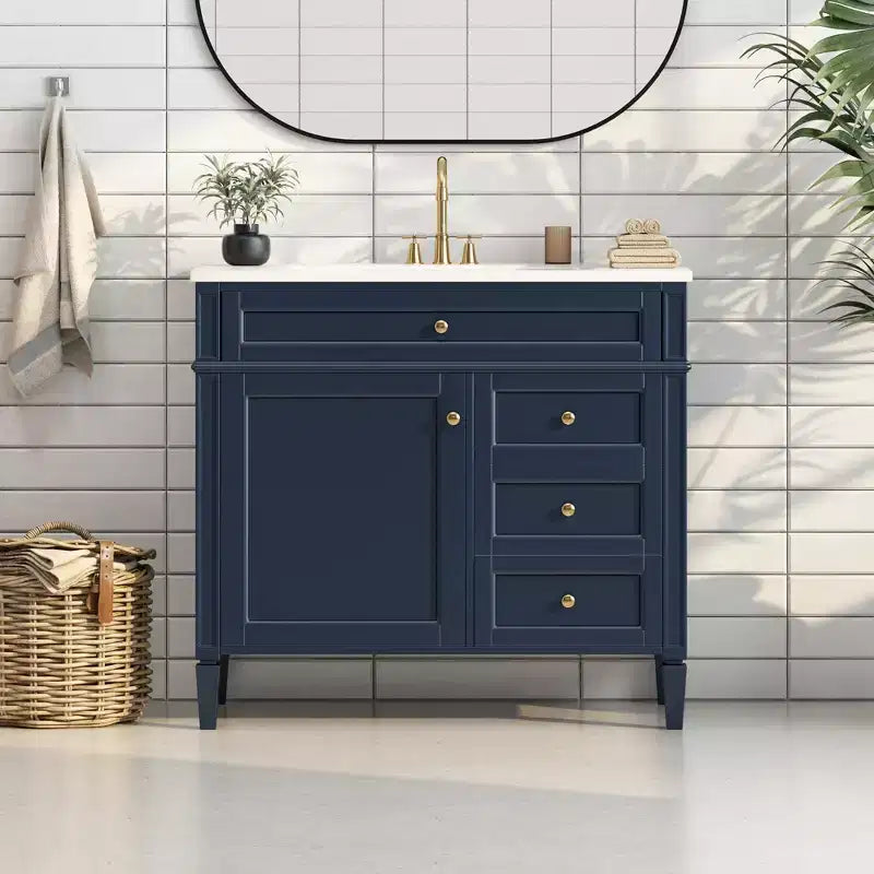 36Bathroom Vanity with Sink, Bathroom Storage Cabinet with Drawers, Single Sink Bathroom Vanity