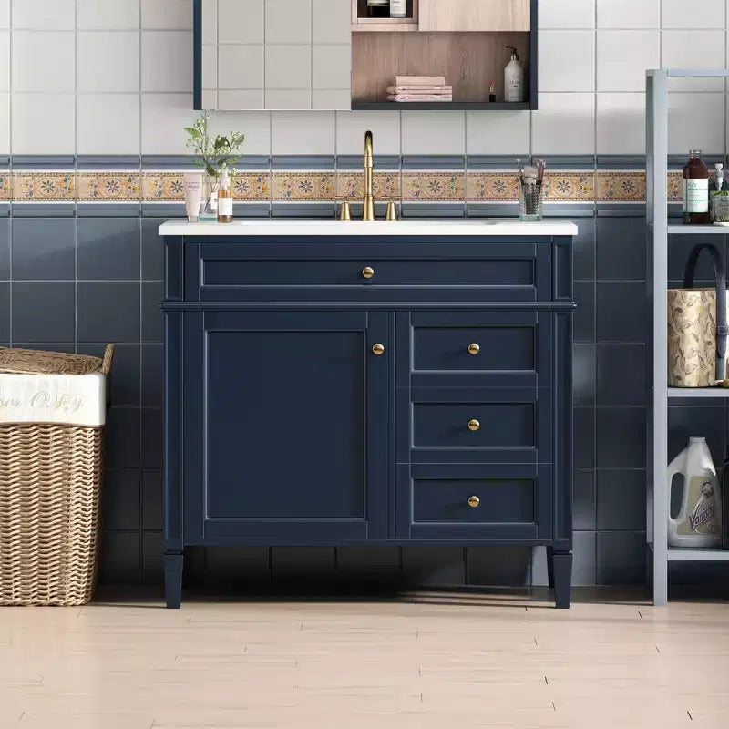 36Bathroom Vanity with Sink, Bathroom Storage Cabinet with Drawers, Single Sink Bathroom Vanity