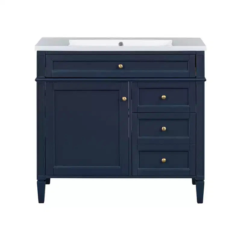 36Bathroom Vanity with Sink, Bathroom Storage Cabinet with Drawers, Single Sink Bathroom Vanity