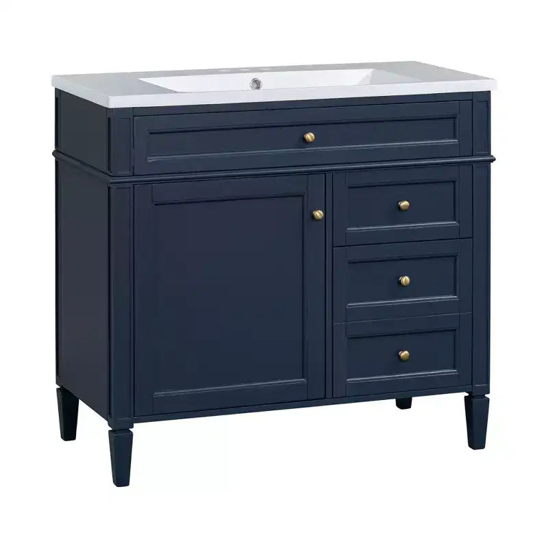 36Bathroom Vanity with Sink, Bathroom Storage Cabinet with Drawers, Single Sink Bathroom Vanity