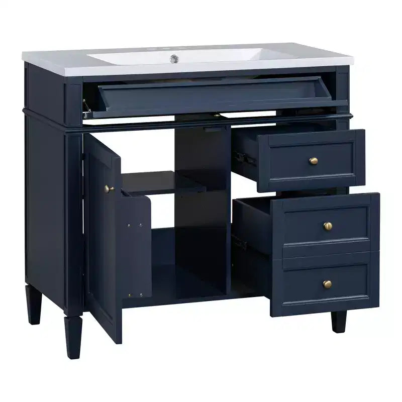 36Bathroom Vanity with Sink, Bathroom Storage Cabinet with Drawers, Single Sink Bathroom Vanity