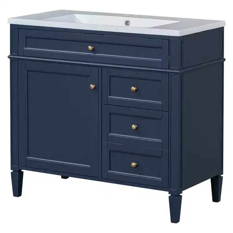 36Bathroom Vanity with Sink, Bathroom Storage Cabinet with Drawers, Single Sink Bathroom Vanity
