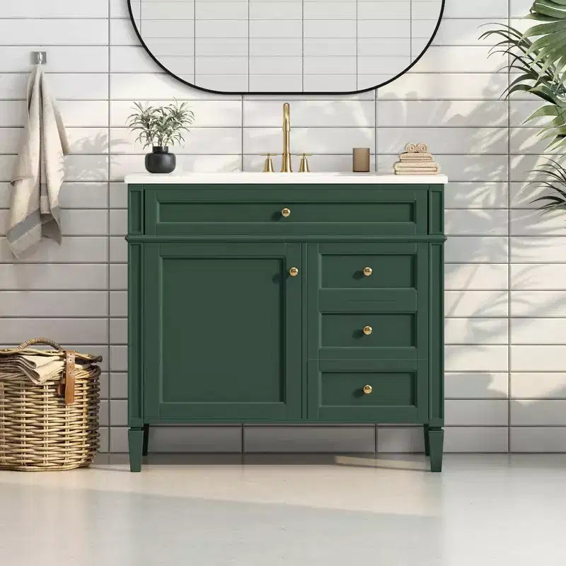 36Bathroom Vanity with Sink, Bathroom Storage Cabinet with Drawers, Single Sink Bathroom Vanity